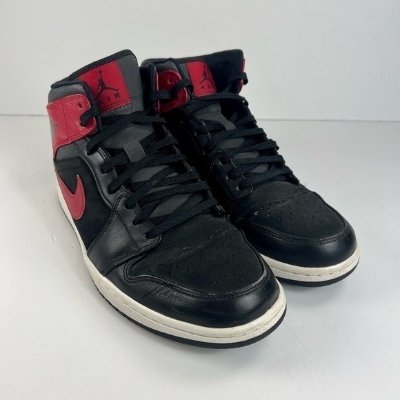 ?nike Air Jordan 1 Mid \'Gym Red\' Men\'s Sneaker Size 11.5 Black Red 554724-024 main image 8